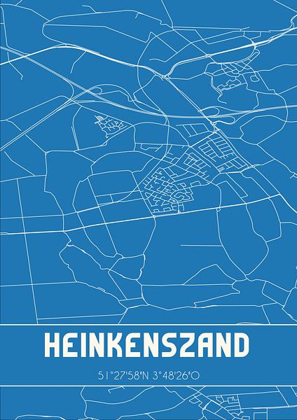 Blueprint | Map | Heinkenszand (Zeeland) by Prints of Place