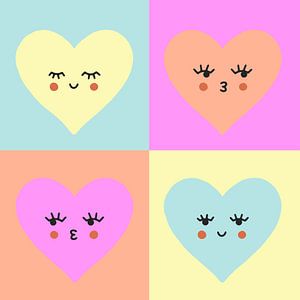 Cute Hearts Pop Art