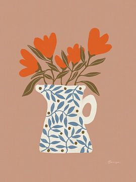 Jug with flowers- Colourful illustration by Anna Benge