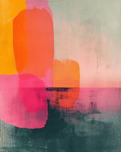 Modern abstract in neon kleuren van Studio Allee