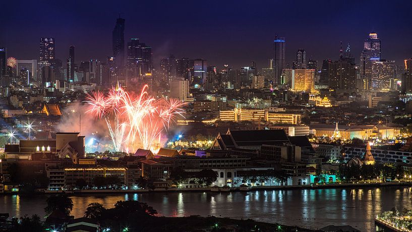 Vuurwerk in Bangkok van Jelle Dobma