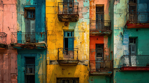 Havana cuba huizen panorama kleurrijk artistiek