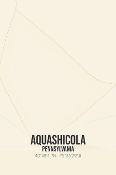 Carte ancienne d'Aquashicola (Pennsylvanie), USA. sur Rezona