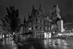 De Kaerskorf im Zentrum von Delft schwarz/weiß