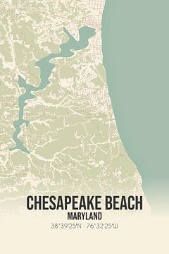 Vintage landkaart van Chesapeake Beach (Maryland), USA. van Rezona