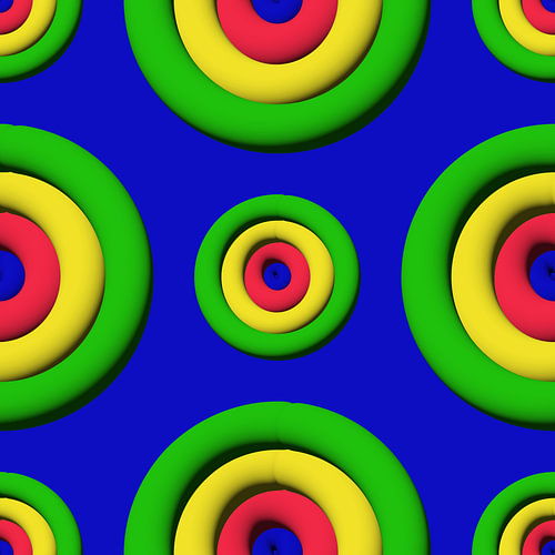Vibrant Pop Art Concentric Rings Graphic Pattern