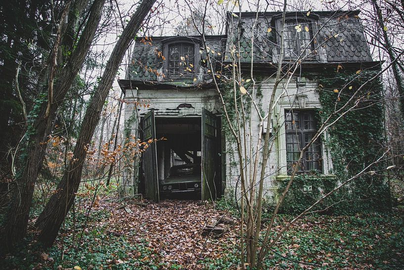 Abandoned villa with car by Myron van Ruijven