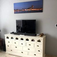 Klantfoto: Skyline van Dordrecht van Jan Koppelaar, op canvas