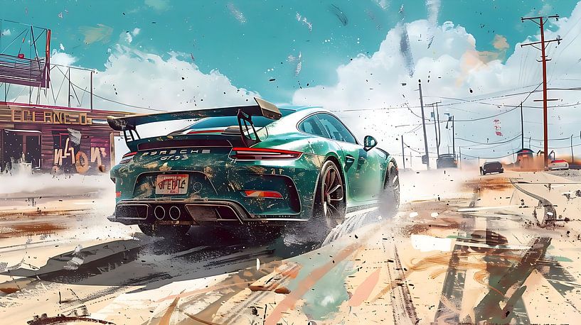 Green Porsche 911 GT3 by PixelPrestige