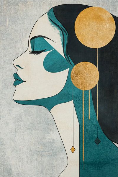 Stille Eleganz: Profil einer Frau von Poster Art Shop