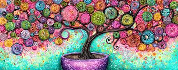 Colourful Tree | Swirl Tree by Flower Studio