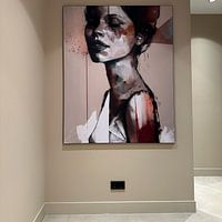Kundenfoto: Abstraktes Porträt, Kombination warm und pastell von Carla Van Iersel, als artframe