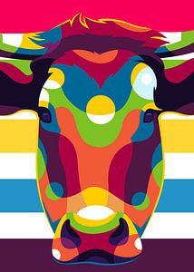Het koeienportret in Pop Art stijl van Lintang Wicaksono
