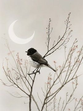 Oiseau dans la lune sur haroulita