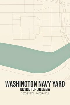 Vintage landkaart van Washington Navy Yard (District of Columbia), USA. van MijnStadsPoster