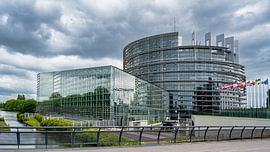 Een blik op het Europees Parlement in Straatsburg, Frankrijk