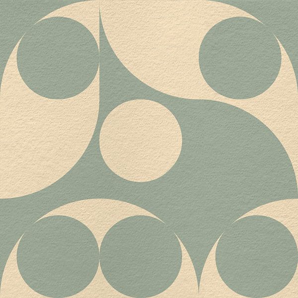 Bauhaus- und 70er-Jahre-Retro-Geometrie in Grün und Beige von Dina Dankers