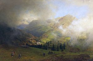 Blick auf die Rigi, OSWALD ACHENBACH, Um 1864-1865