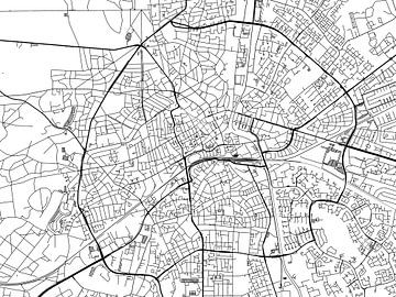 Kaart van Apeldoorn Centrum in Zwart Wit van Map Art Studio