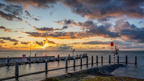 Zonsopkomst bakens Waddenhaven Vlieland