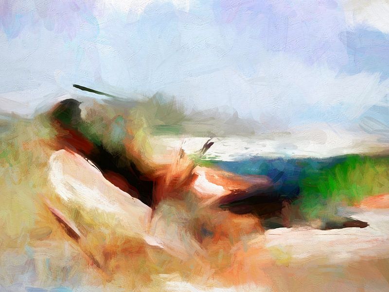 Rivierlandschap (rivieroever) van Andreas Wemmje