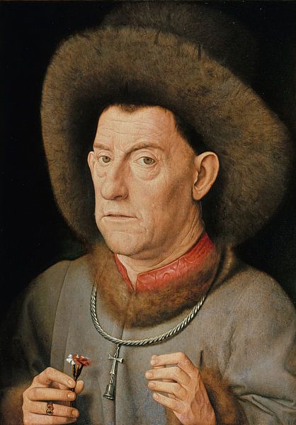 Jan van Eyck - Man met anjer van 1000 Schilderijen