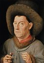 Jan van Eyck  - Man with pinks by 1000 Schilderijen thumbnail