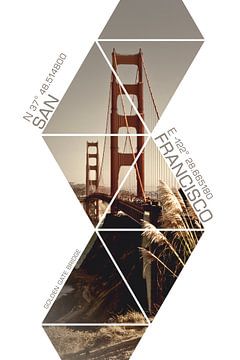 Coordinates SAN FRANCISCO Golden Gate Bridge by Melanie Viola