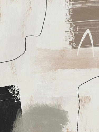 Abstraktes und modernes Kunstwerk mit Pinselstrichen in Erdtönen