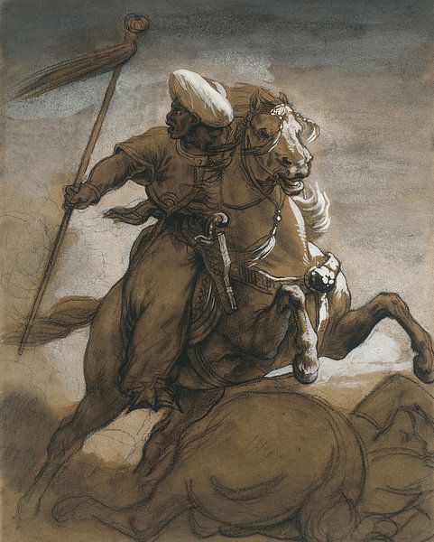 Théodore Géricault. Turkish horseman in battle by 1000 Schilderijen