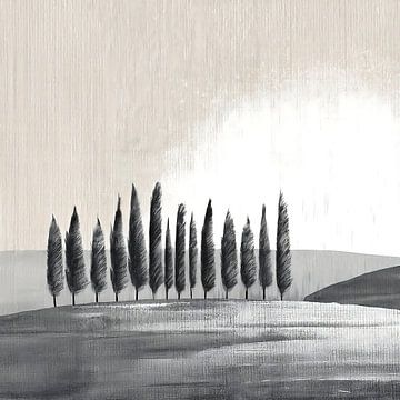 Modern en Sfeervol. Cipressen in Toscane van Studio Pieternel