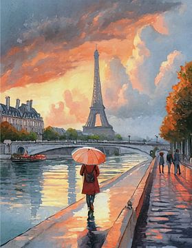 Paris in the rain by Tom Brown