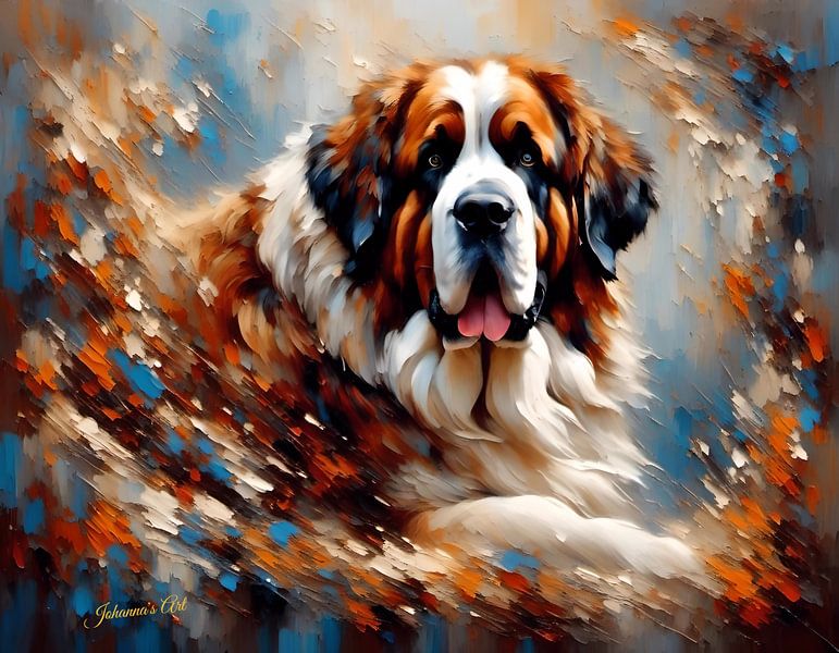 "Alpine Hero" - Art canin du Saint-Bernard par Johanna's Art par Johannas Art Creations