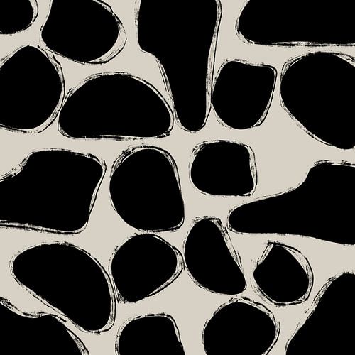 Formes organiques en noir avec bordure