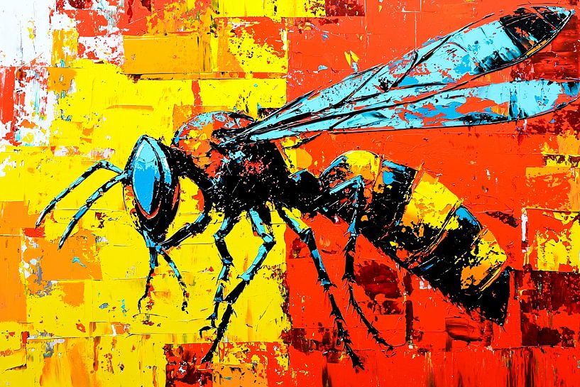 Biene mit bunter Abstraktion von Imperial Art House