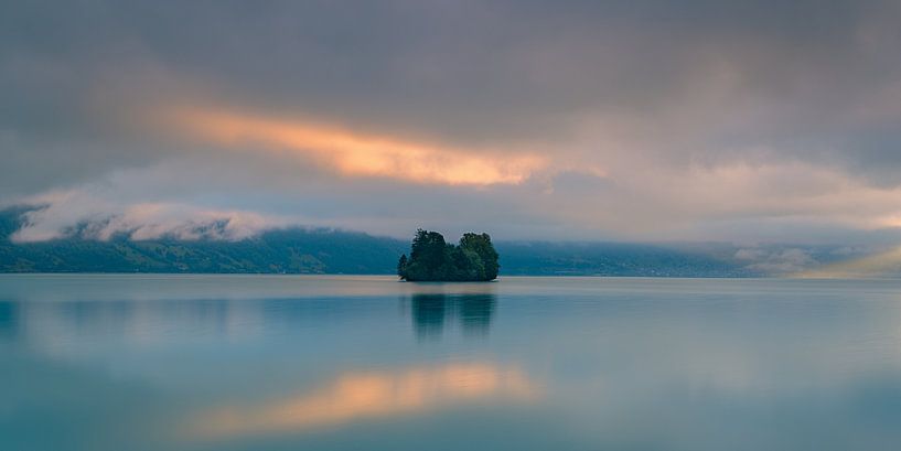 Island in the lake of Brienz by Henk Meijer Photography