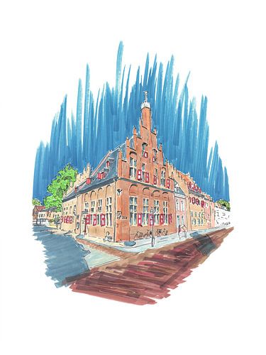 Doesburg Town Hall - Architectural sketch