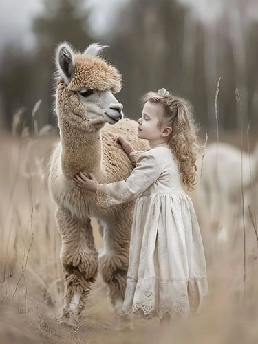 meisje met alpaca
