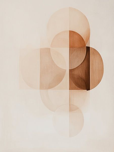 Moderne und abstrakte Formen im japanischen Stil von Japandi Art Studio