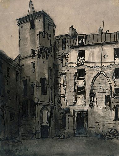 Emile Bernard - The courtyard of the Hôtel de Sens