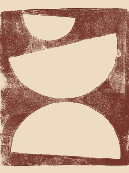 Abstract shapes in sand on warm chocolate brown. by Dina Dankers