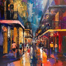 Bourbon Street new orleans abstract