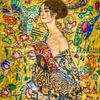 Dame mit Fächer (Dame met Waaier)  Gustav Klimt van Truckpowerr