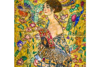 Dame mit Fächer (Dame met Waaier)  Gustav Klimt van Truckpowerr