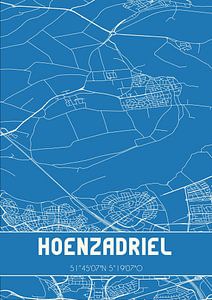 Blauwdruk | Landkaart | Hoenzadriel (Gelderland) van Rezona