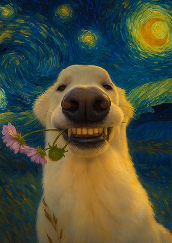 Dog X Starry night