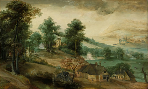 Jacob Grimmer – Landscape with Farmhouses, 1561