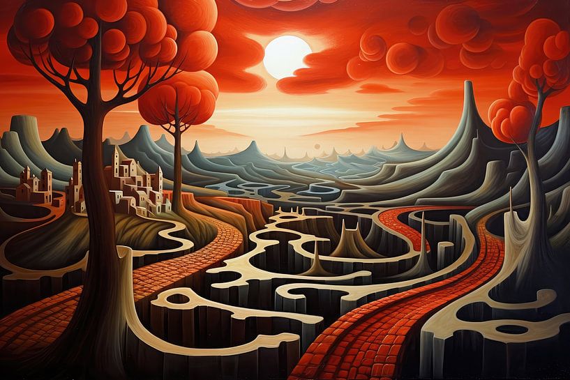 Bizarre surreal art deco landscape by Art Bizarre