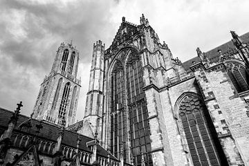 De Domtoren van Utrecht vanuit de Pandhof (landscape)