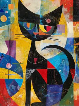 Kat in ruimtestijl abstract van TOAN TRAN